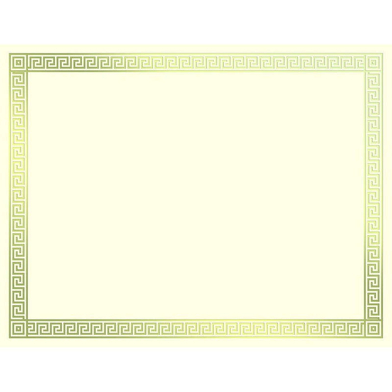 Great Papers! Gold Foil Channel Border Certificate, 8.5"x 11", 15 Count (963007)