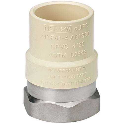 homewerks worldwide llc 538-12-12-b 1/2", Female Iron Pipe Thread, Stainless Steel, CPVC Transition Adapter