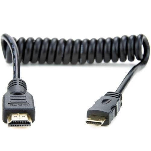 Atomos 11.81"/30cm Coiled Mini HDMI to Full HDMI Cable