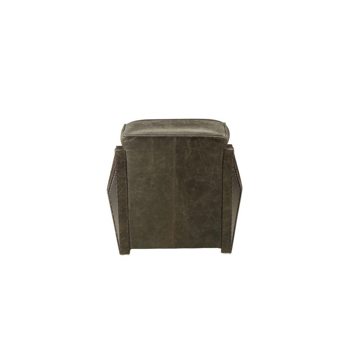 Industrial Style Leatherette Wooden Chair with Channel Tufting Details, Brown