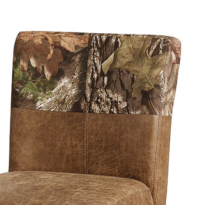 Dual Tone Fabric Upholstered Wooden Counter Stool, Brown