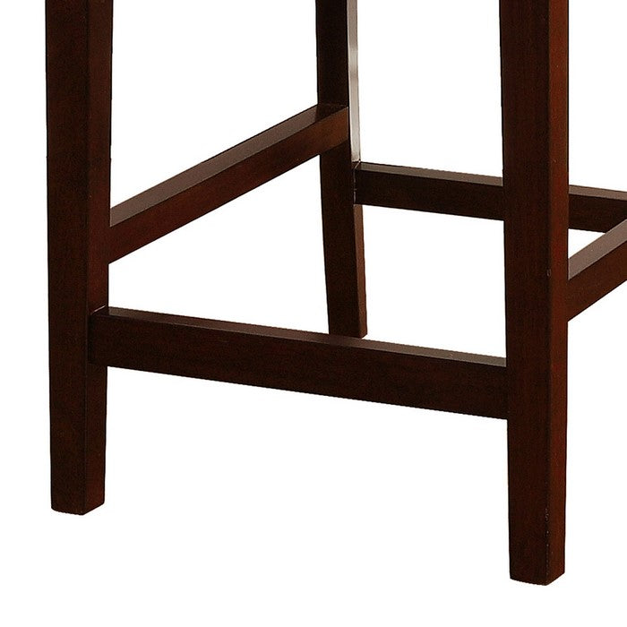 Dual Tone Fabric Upholstered Wooden Counter Stool, Brown