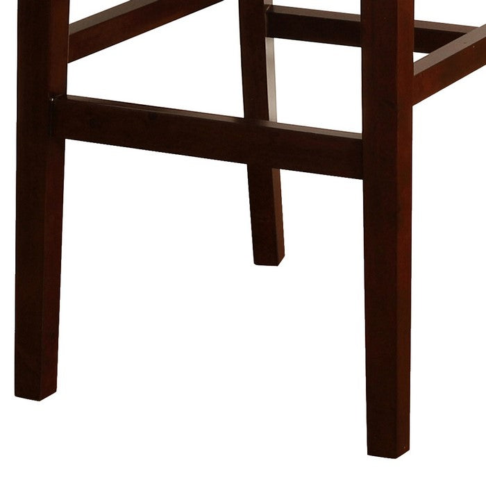 Dual Tone Fabric Upholstered Wooden Bar Stool, Brown