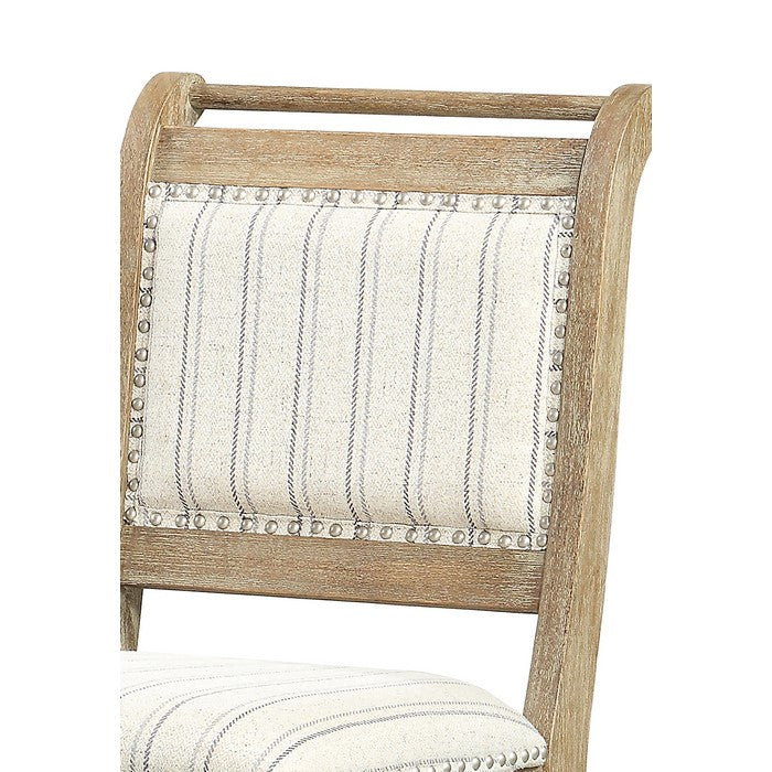 Farmhouse Style Wooden Bar Stool with Footrest, Brown and White