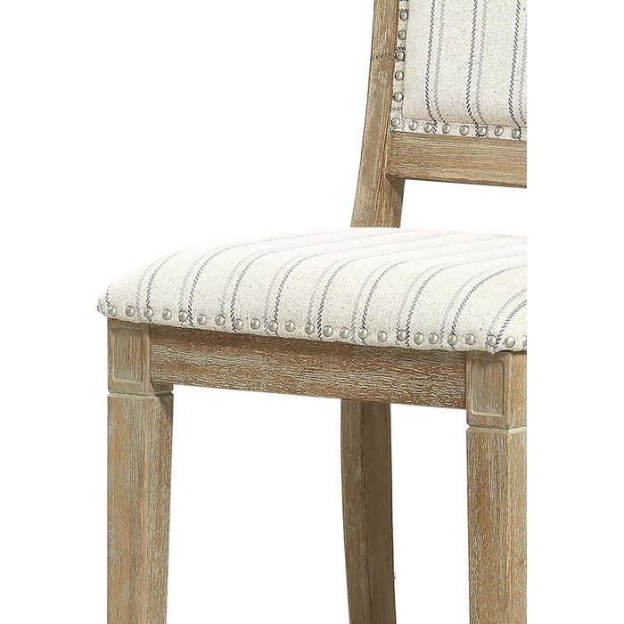 Farmhouse Style Wooden Counter Stool with Footrest, Brown and White