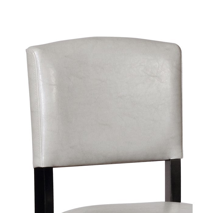 Faux Leather Upholstered Wooden Counter Stool, Black and White