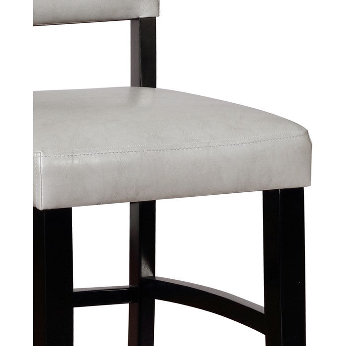 Faux Leather Upholstered Wooden Counter Stool, Black and White