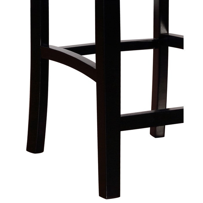 Faux Leather Upholstered Wooden Counter Stool, Black and White