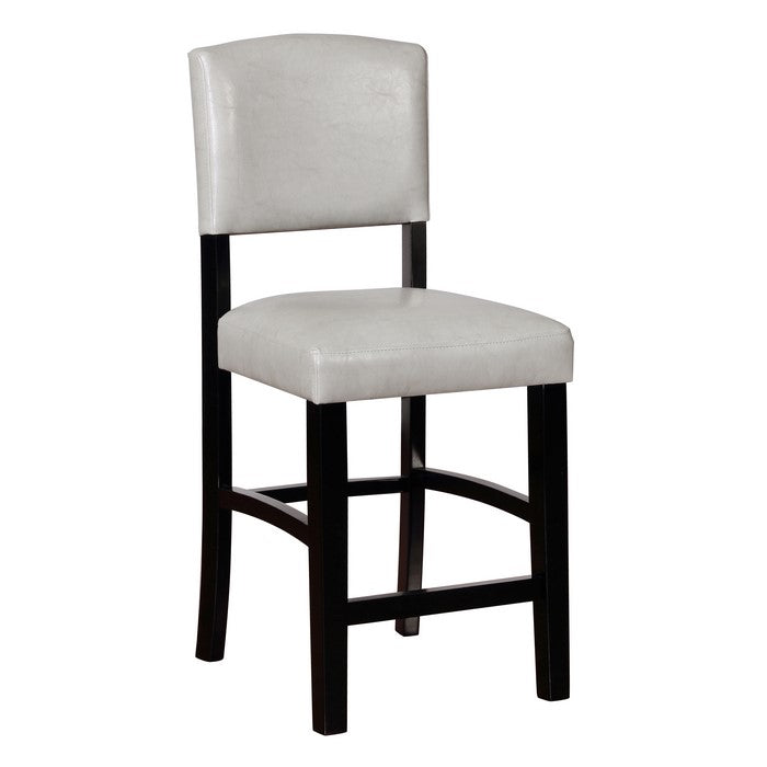 Faux Leather Upholstered Wooden Counter Stool, Black and White