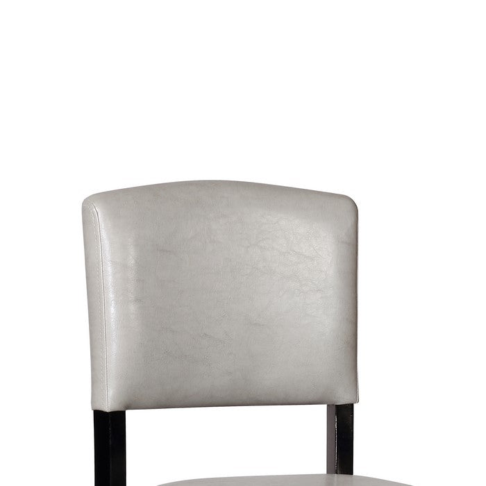 Faux Leather Upholstered Wooden Bar Stool, Black and White