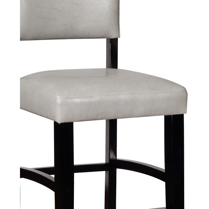 Faux Leather Upholstered Wooden Bar Stool, Black and White