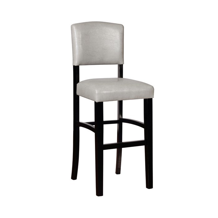 Faux Leather Upholstered Wooden Bar Stool, Black and White