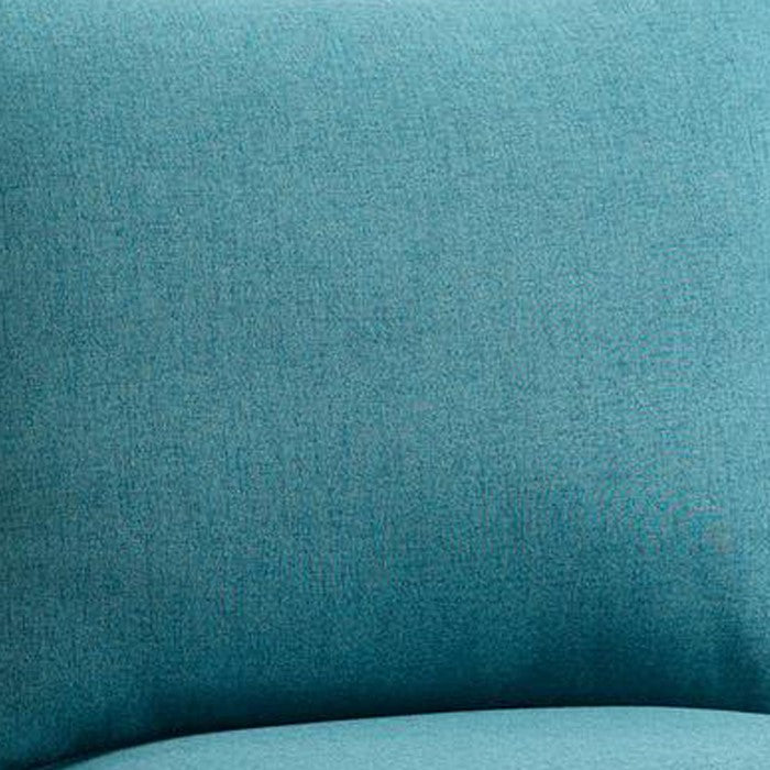 Fabric Upholstered Pillow Chair with Wooden Angled Legs,Blue and Brown