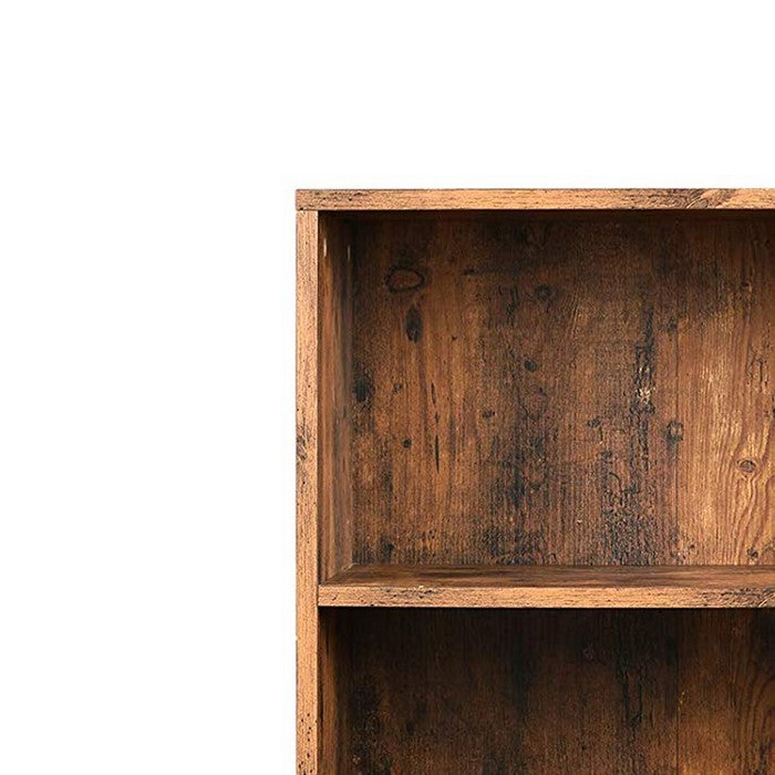 2 Tier Wooden Bookshelf with Storage Cabinet and Angled Legs, Brown