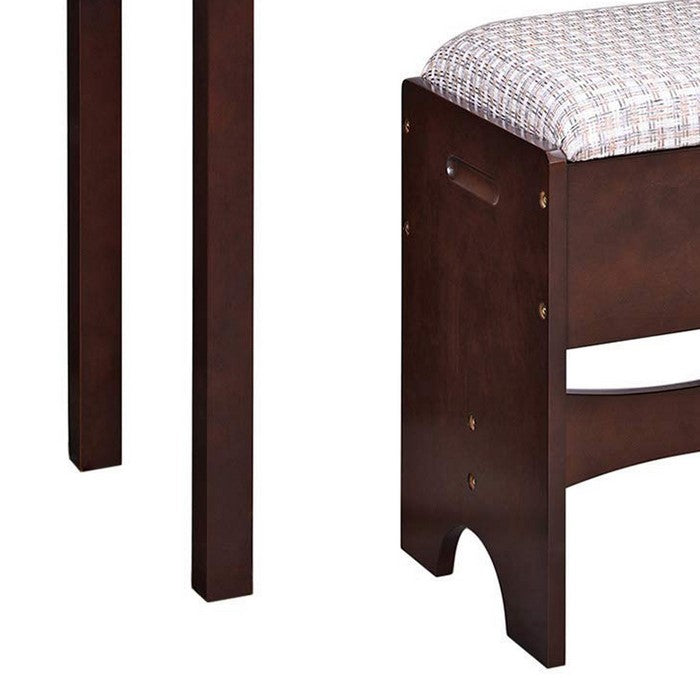 Wooden Vanity Set with Flip Top Mirror and 2 Drawers, Brown