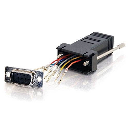 C2G/Cables to Go 02947 RJ45 to DB9 Male Serial RS232 Modular Adapter, Black