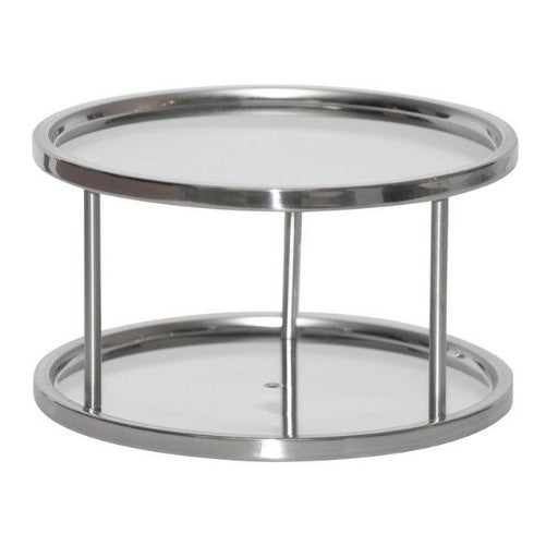Dial Industries Lazy Susan Stainless Steel Turntable Organizer, Double Tier