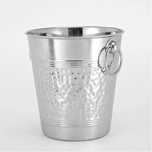 American Metalcraft WB9 Hammered Stainless Steel Champagne Service Bucket, Silver, 5-Quart
