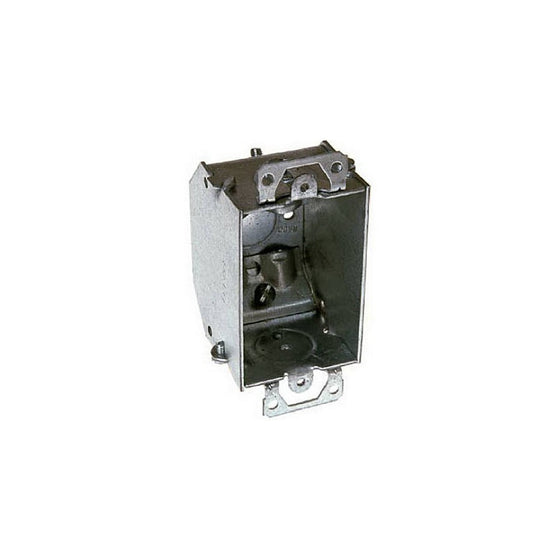 Hubbell-Raco 471 2-1/4-Inch Deep Switch Electrical Box with Beveled Corners, Welded with Plaster Ears and (4) NMSC Cable Clamps, 3-Inch x 2-Inch