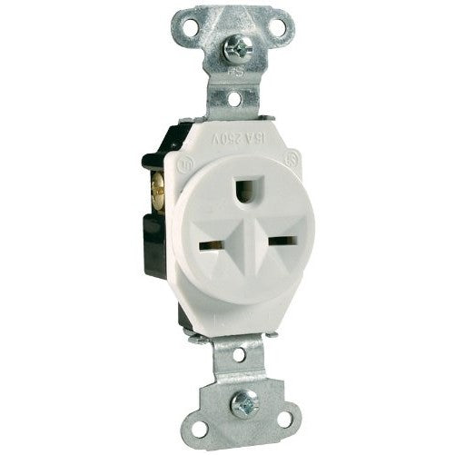 Legrand-Pass & Seymour 5651WCC8 Specification Grade Single Receptacle 15-Amp 250-volt-volt, White