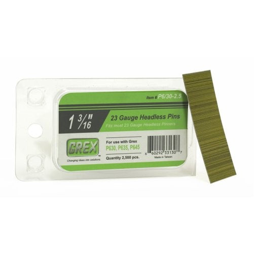 GREX P6/30-2.5 23 Gauge 1-3/16-Inch Length Headless Pins (2,500 per box)