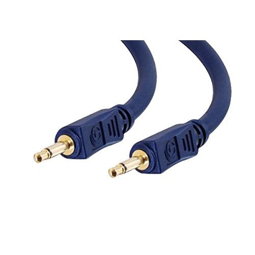 C2G 40621 Velocity 3.5mm M/M Mono Audio Cable, Blue (12 Feet, 3.65 Meters)