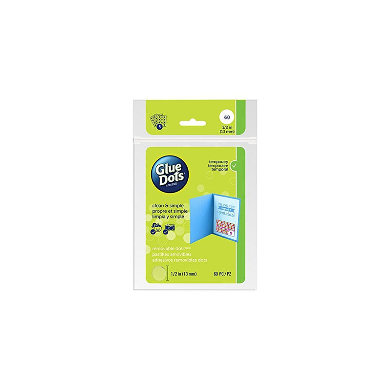 Glue Dots Removable Adhesive Dot Sheets, Contains 60 (.5 Inch) Diameter Adhesive Dots (OF222REM)