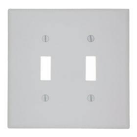 Leviton 80509-W 2-Gang Toggle Device Switch Wallplate, Midway Size, White