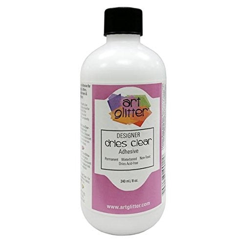Art Institute Glitter Dries Clear Adhesive Glue 8 ounce (Flat Cap) Refill Bottle