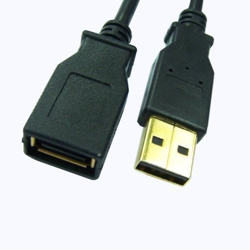 USB 2.0 A/A Extension Cable 24k Gold-plated 15ft Black