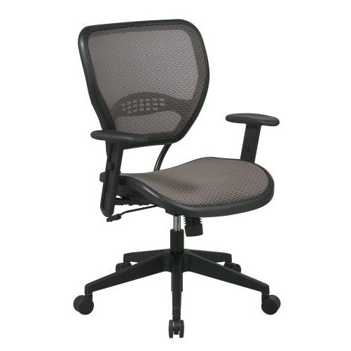 SPACE Seating AirGrid Latte Back and Mesh Seat, 2-to-1 Synchro Tilt Control, Adjustable Arms and Tilt Tension Nylon Base Managers Chair