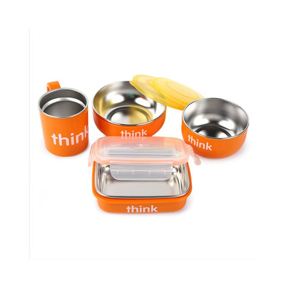 Thinkbaby Complete BPA Free Feeding Set, Orange, 6 Months