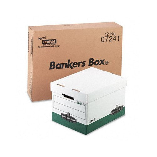 R-Kive Max Box, Letter/Lgl, Paper, 12 x 15 x 10, White/Green, 12/Ctn