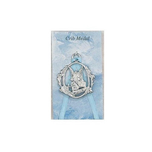 Blue Carded Guardian Angel Crib Medal