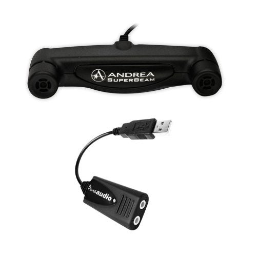 Andrea Communications C1-1021450-100 PureAudio USB-SA External Digital USB Sound Card with Superbeam Array2S Microphone Bundle