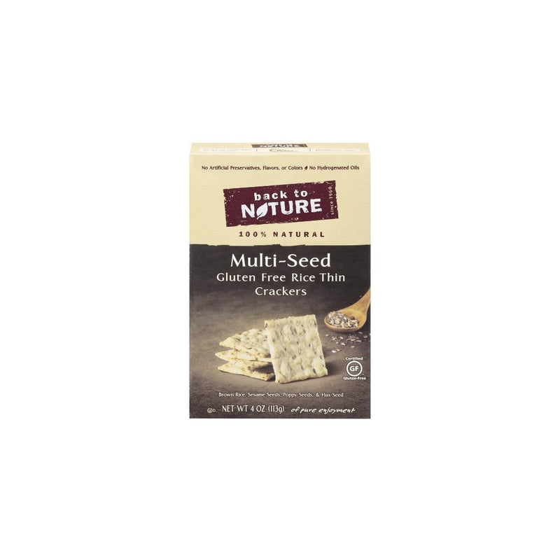 Back To Nature Gluten Free, Non GMO, Multi-Seed Rice Thin Crackers, 4 Ounce (Pack of 12)