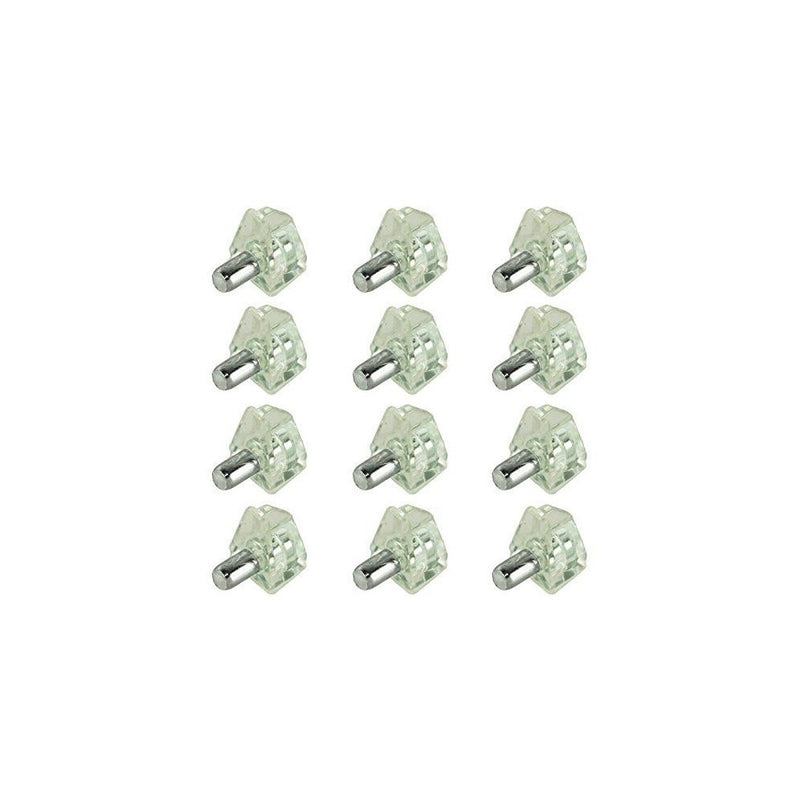 12pc Steel Shelf Support Peg Clip Set - 3/16" Silver