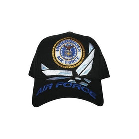 Fox Outdoor 78-523 Embroidered Ball Cap, Black - U S Air Force