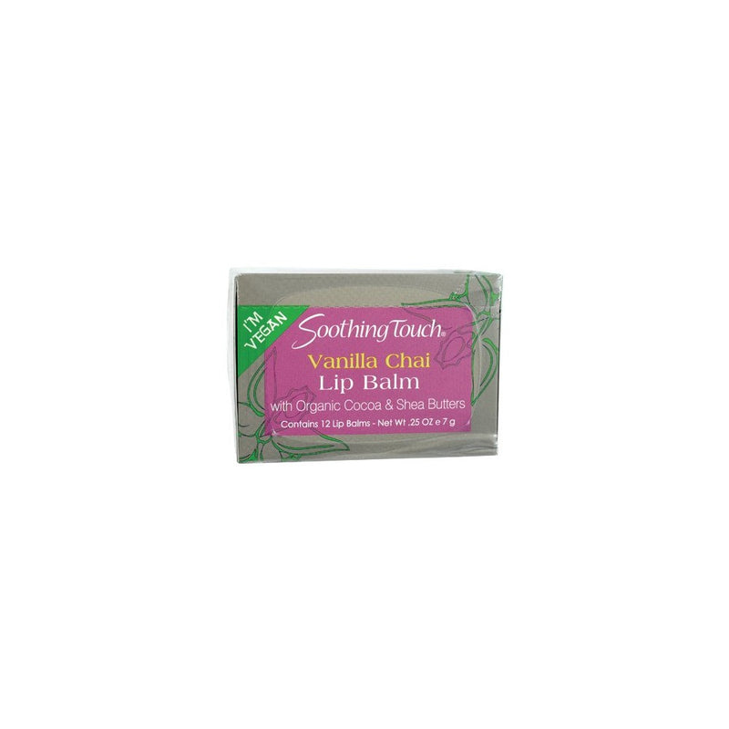 Soothing Touch, Lip Balm, Vegan, Vanl Chai, 12 in a case Net WT.25 OZ (7g)