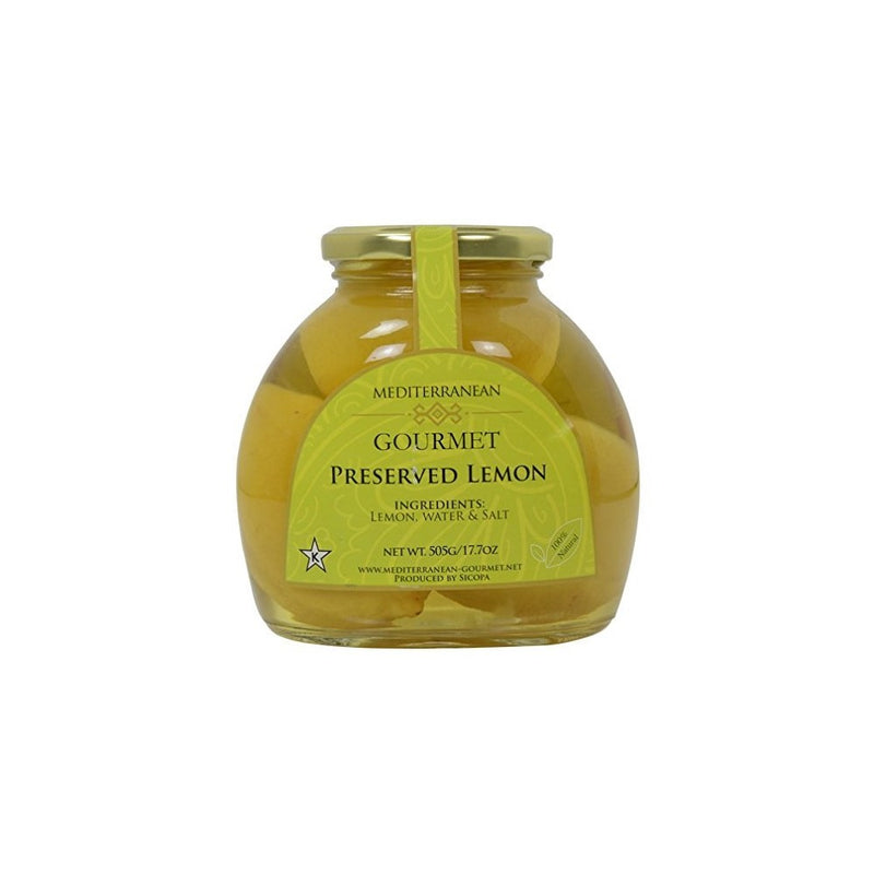 Meditteranean Gourmet Preserved Lemons (All Natural lemons preserved in brine) 17 oz.
