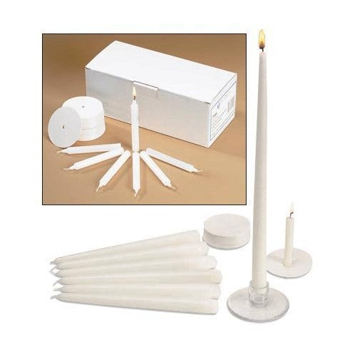 Church Vigil Devotional Unscented 1/2 x 4 1/4 Inch White Candle with Drip Protector - 50 per Box