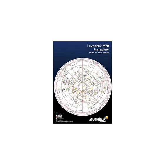 Levenhuk M20 Large Planisphere rotating star chart for 45°-63° north latitude laminated