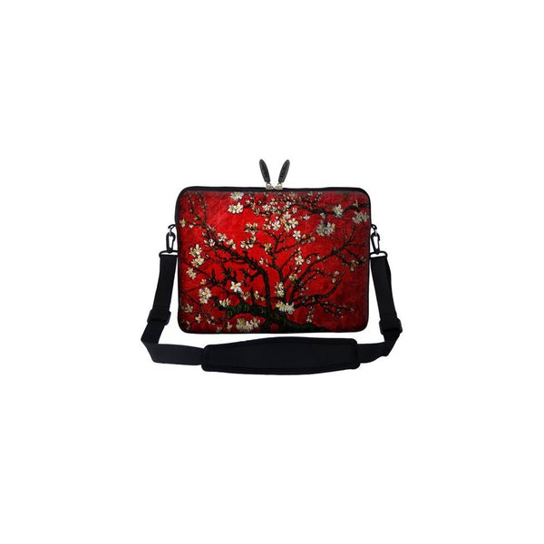 Meffort Inc 17 17.3 inch Neoprene Laptop Sleeve Bag Carrying Case with Hidden Handle and Adjustable Shoulder Strap - Vincent van Gogh Cherry Blossoming