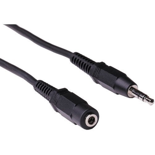 Pearstone Stereo Mini Male to Stereo Mini Female Headphone Extension Cable (Black) - 3'