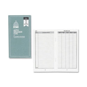 Wholesale CASE of 25 - Dome Publishing Auto Mileage Log-Auto Mileage Book,12 Mthly Forms,32 Pages,3-1/4"x6-1/4,GY