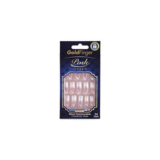 Gold Finger Posh Queen Glue-on Fashion Nails 24 ea