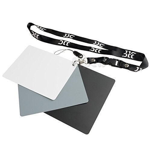 JJC GC-3 Set of 3 Digital Grey white balance card , waterproof , portable With strap and detachable lanyard