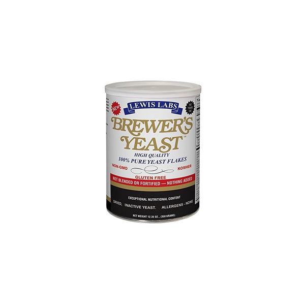 Lewis Labs Brewer's Yeast Flakes Powder, 12.35 Ounce