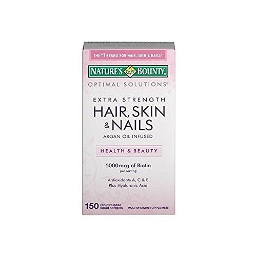 Nature's Bounty Extra Strength Hair Skin Nails, 300 Softgels (2 X 150 Count Bottles)