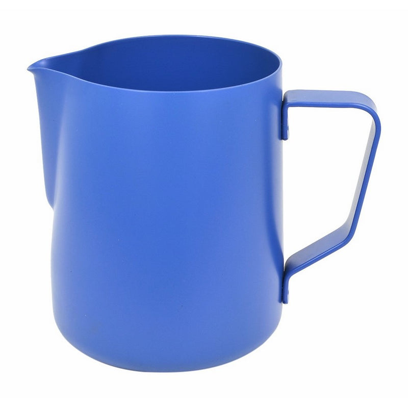 BrewGlobal Rhinoware Stealth Milk Pitcher, Stainless Steel 20 oz - Blue (RHBLUE20OZ)